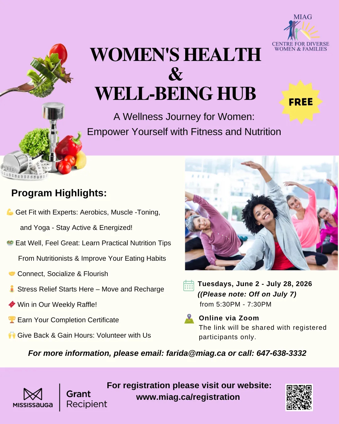 Women's Health & Well-Being Hub flyer image source: MIAG